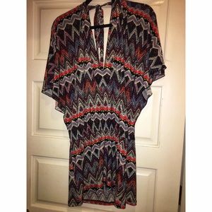 Patterned dress with open back